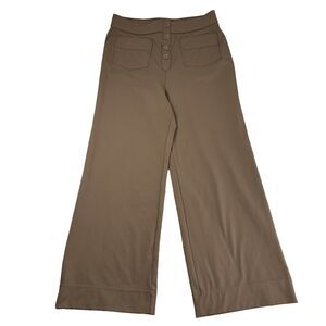 Halara Women's Pants Sz Large W32" Brown Stretch High Waisted Wide Leg Pockets
